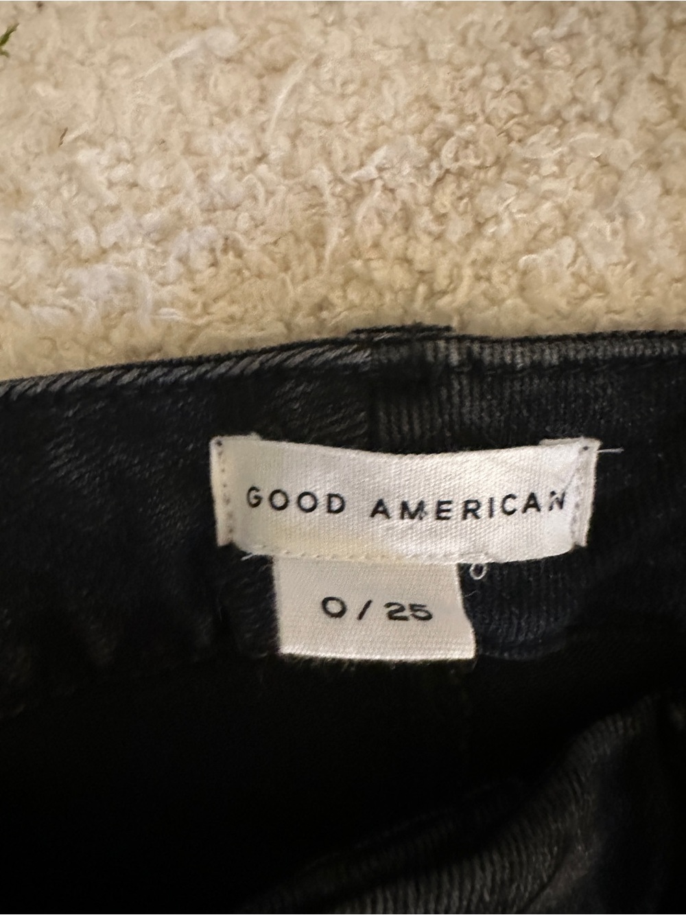 Good American Black High-Rise Wide Leg Jeans size 0/25 - Picture 2 of 3